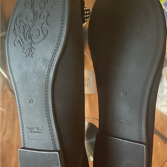 Women black ballet flat with bow accent size 10m - Picture 3 of 3